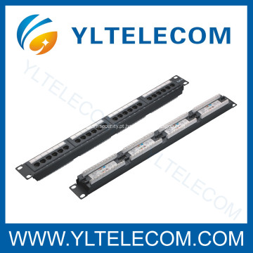 1U 19 polegadas 24port(4*6) Patch Panel com tipo de rótulo Cat. 5E e Cat. 6